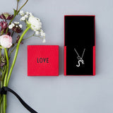 Design Letters Heart Charm Sterling Silver Black