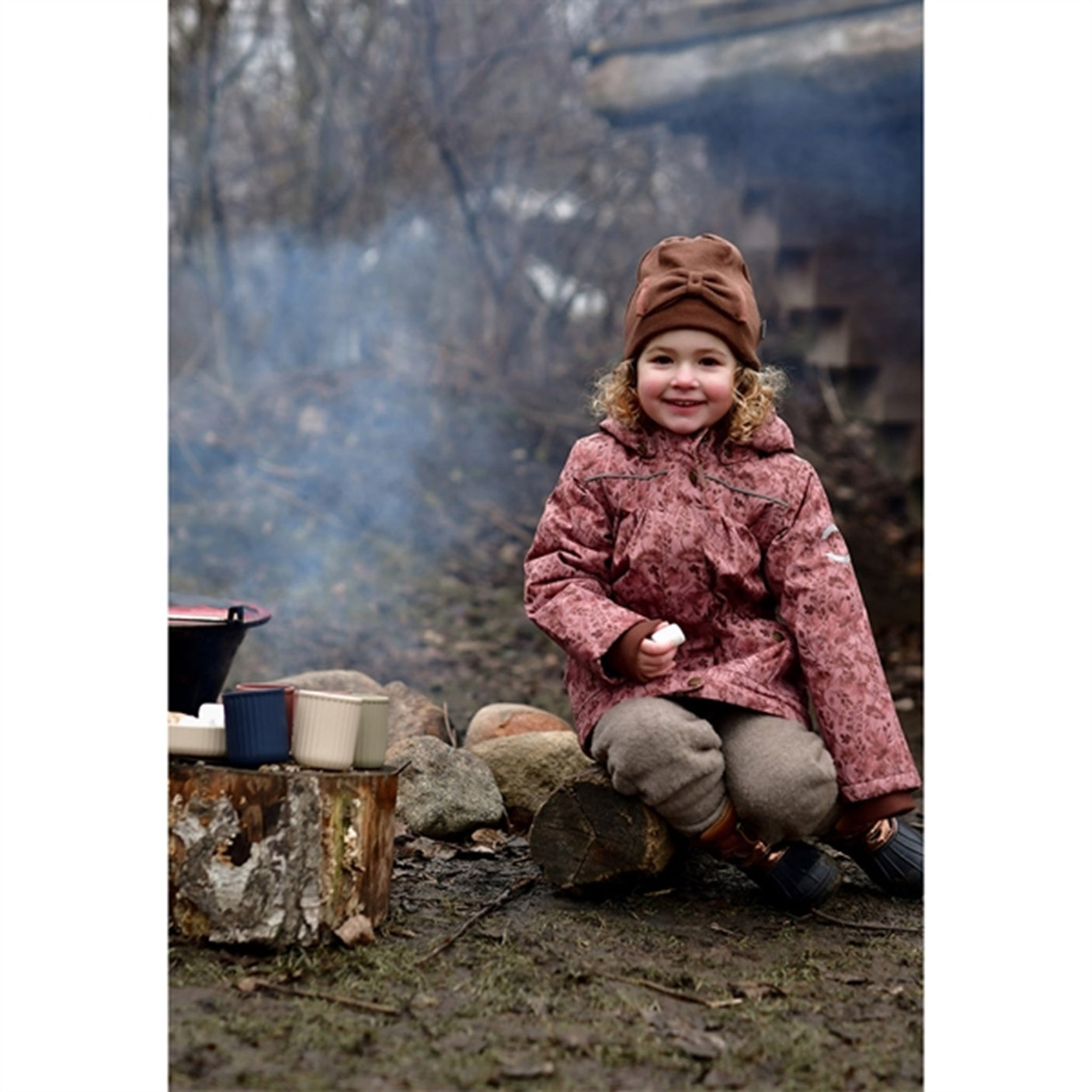 Mikk-Line Wool Hat with Bow Mink