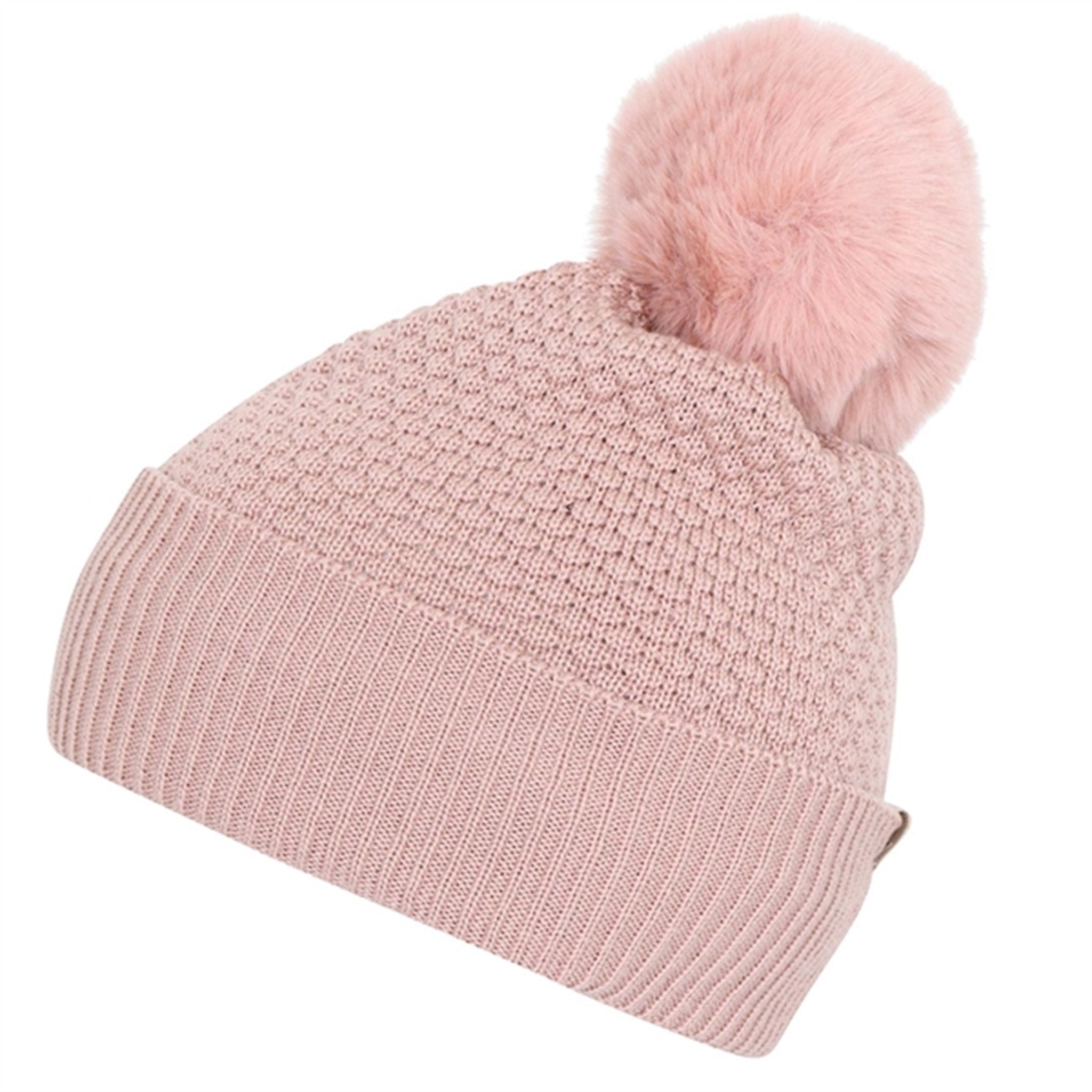 MP 97502 Chunky Oslo Wool Beanie With Fake Fur French Rose 4256