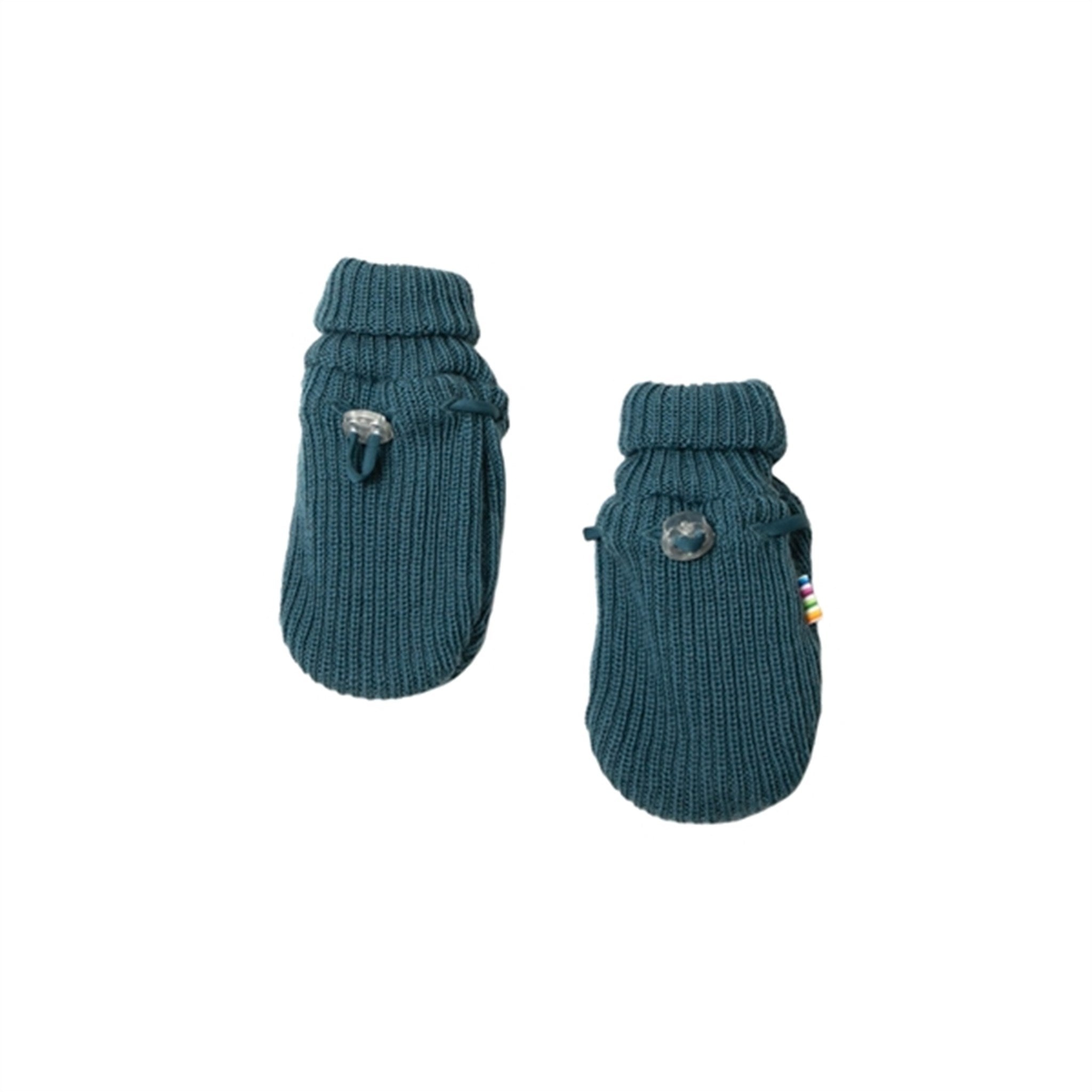 Joha Wool Dark Blue Mittens 2-Layer W/O Thumb