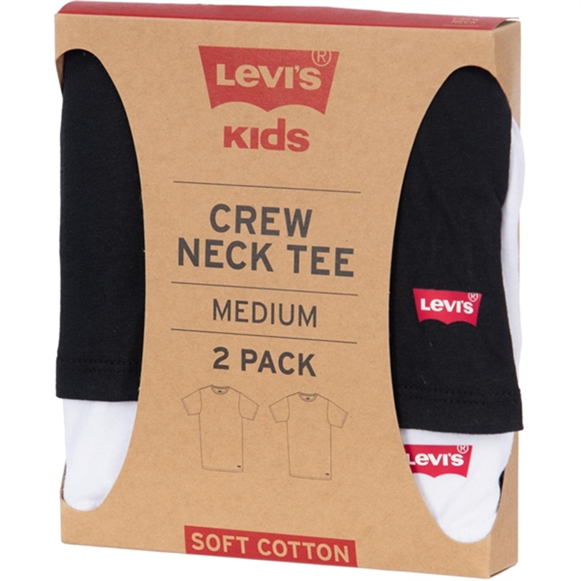 Levi's Short Sleeve Crewneck T-Shirt 2-Pack Black/White