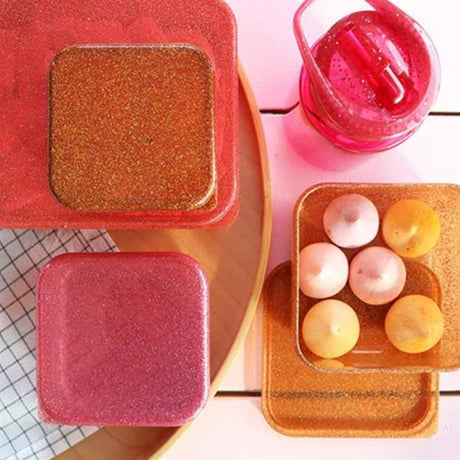 A Little Lovely Company Lunch- and Snackbox Glitter Autumn Pink 2