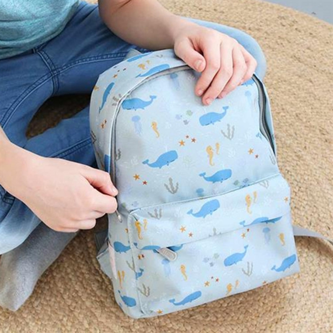 A Little Lovely Company Backpack Small Ocean