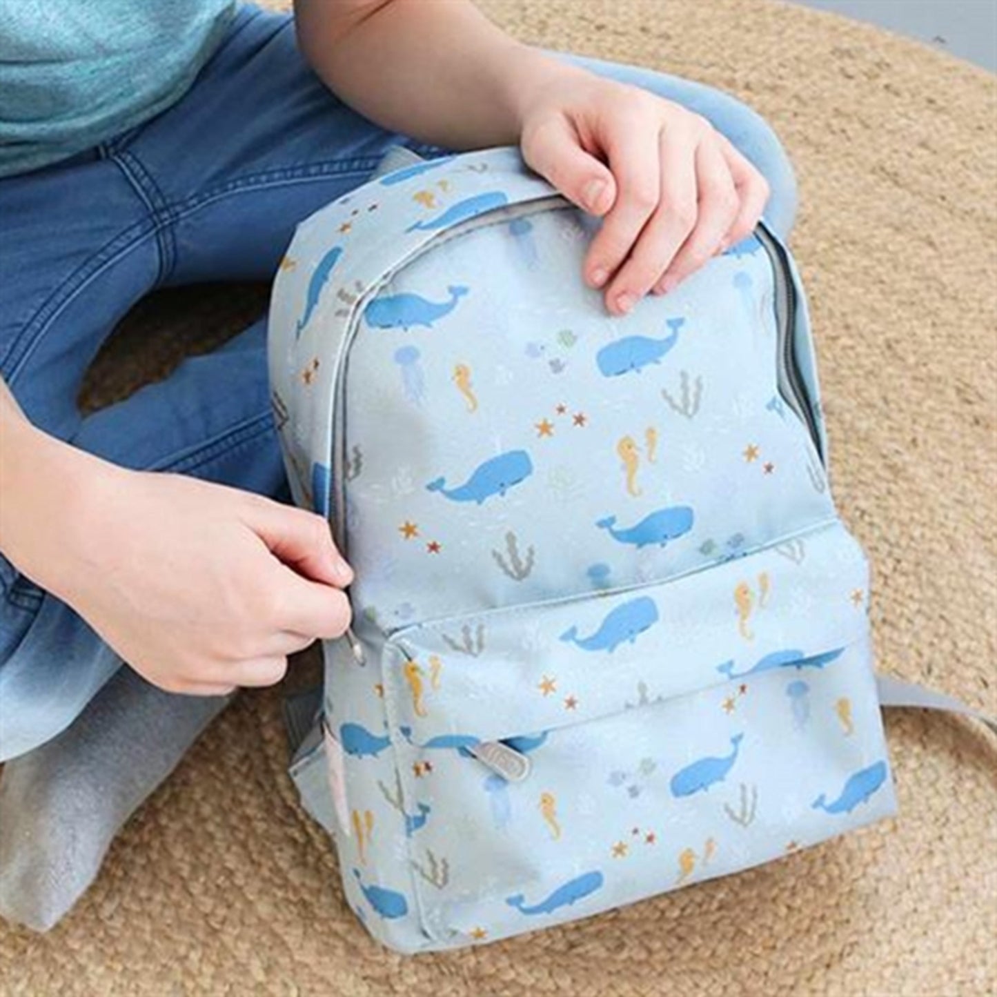 A Little Lovely Company Backpack Small Ocean