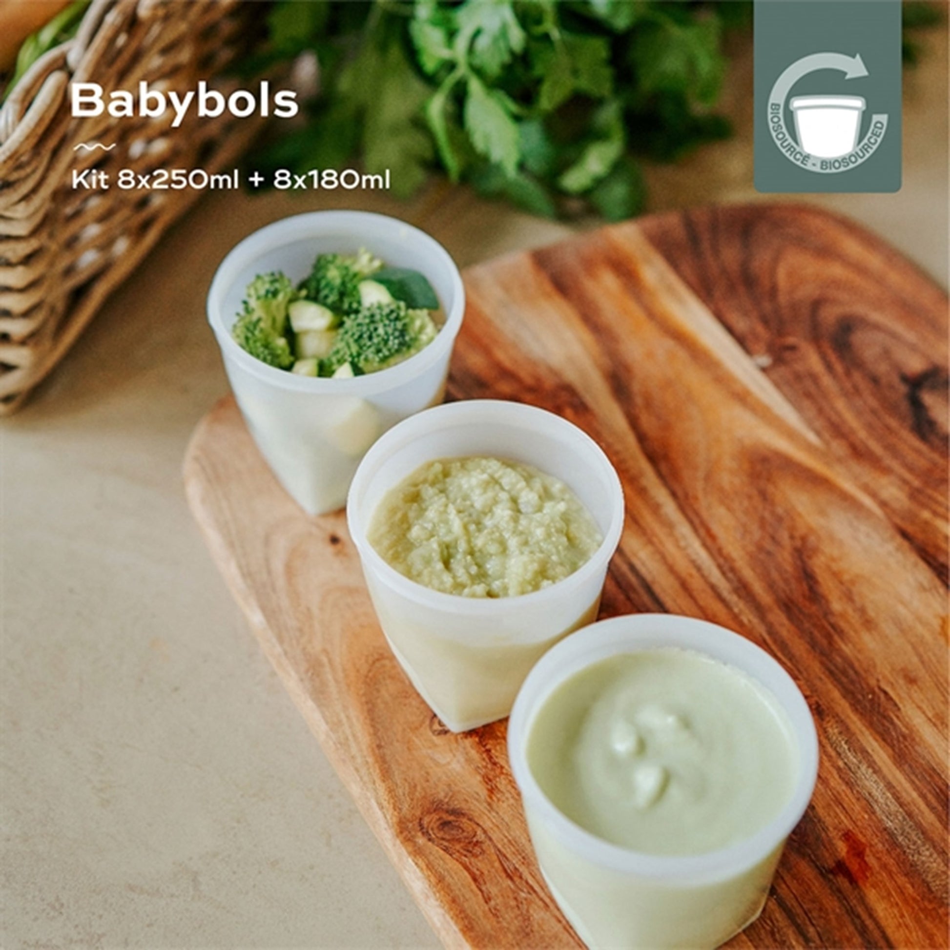 Babymoov ECO Food Containers - 8x 250ml + 8x 180ml