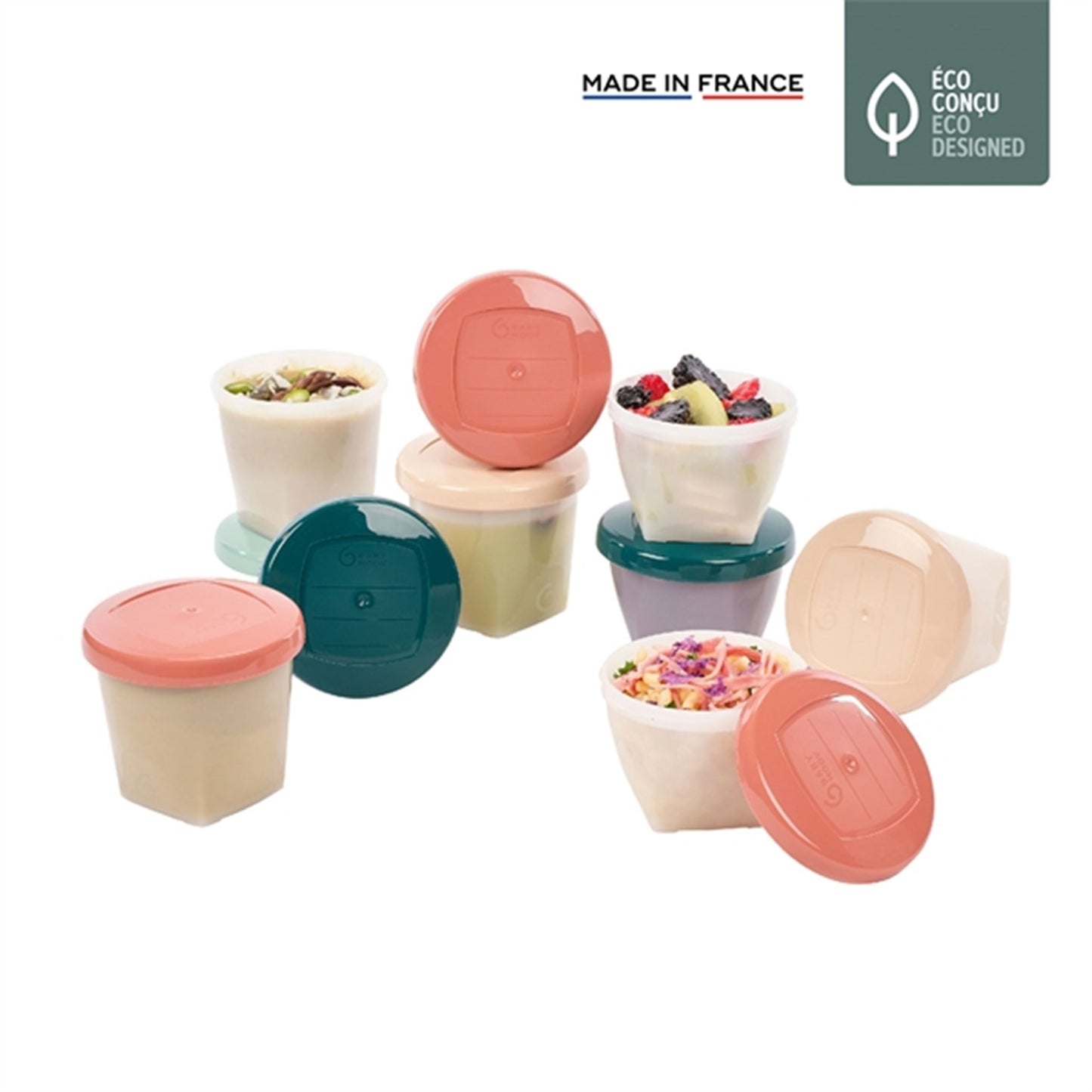 Babymoov ECO Food Containers - 8x 250ml + 8x 180ml