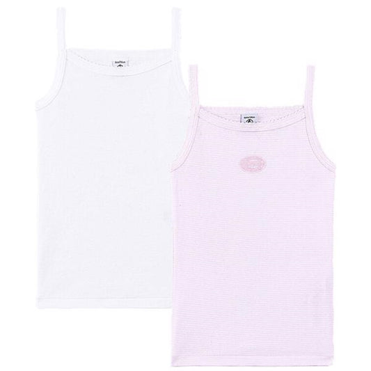 Petit Bateau 2 Chemises Light Pink/White