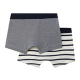Petit Bateau Boxers 2-pack White/Navy Stripes