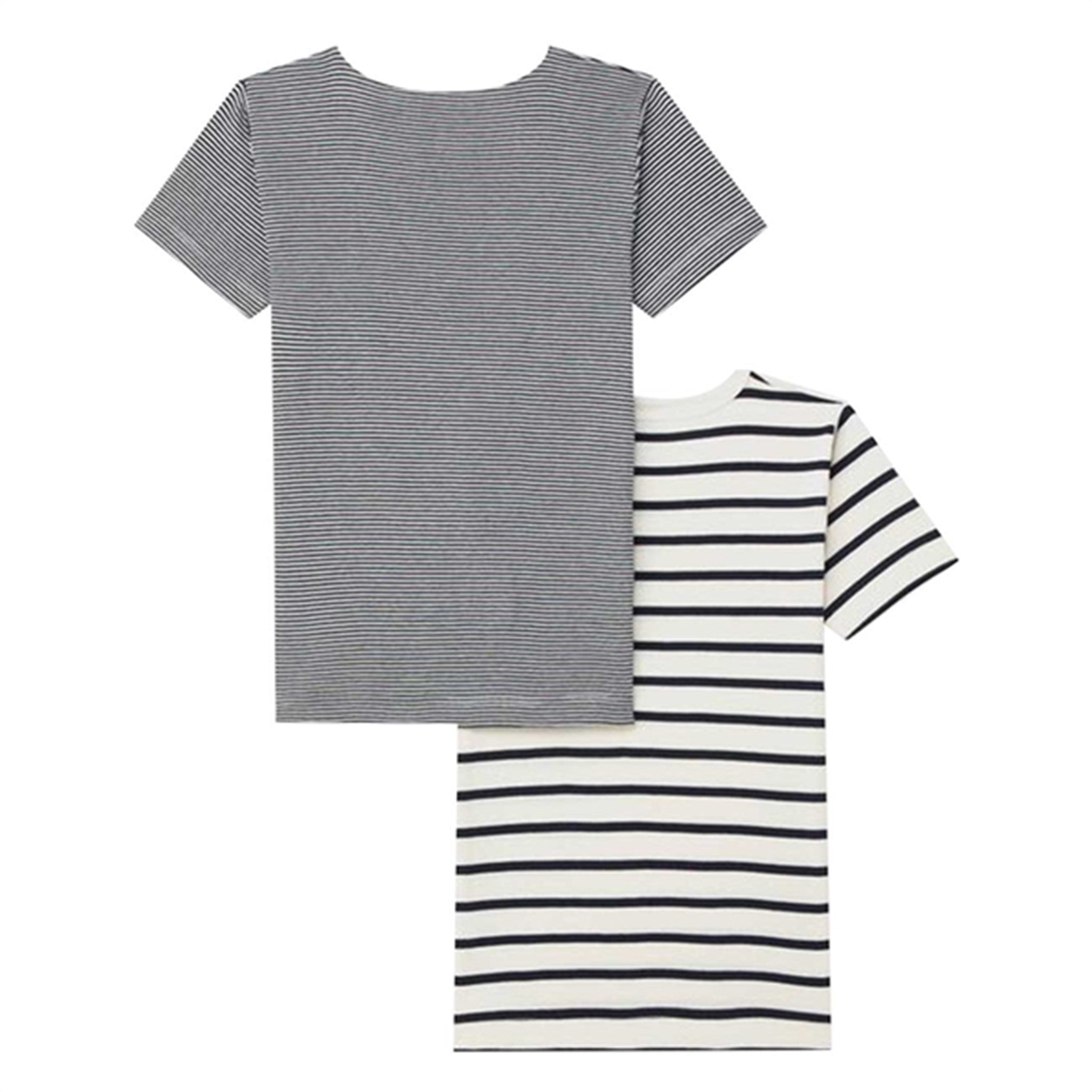 Petit Bateau T-shirt MC 2-pack White/Navy Stripes 2