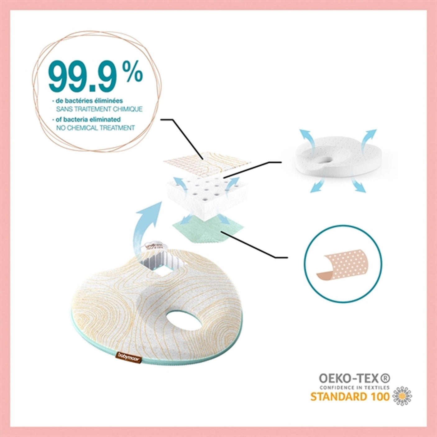 Babymoov Lovenest Baby Pillow Natural Care - Antibakteriel
