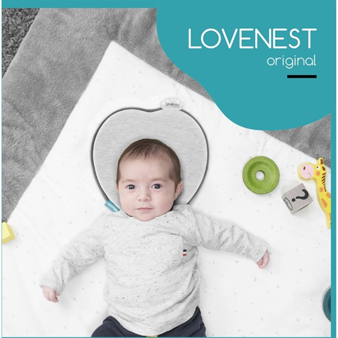 Babymoov Lovenest Baby Pillow Original Smokey