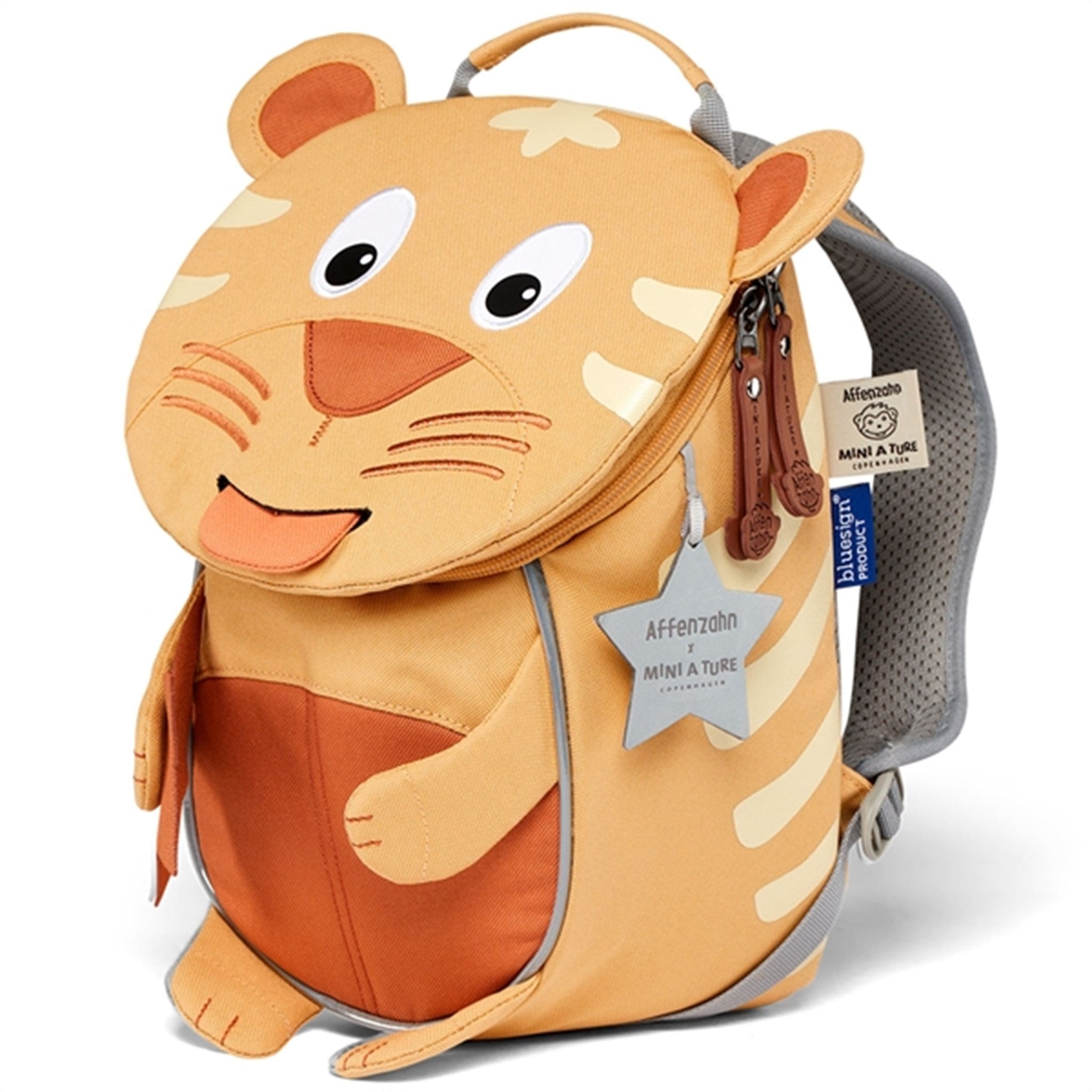 Affenzahn x MINI A TURE Day Care Backpack Small Friend Tiger Taffy Yellow 2