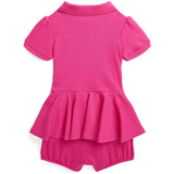 Ralph Lauren Baby Shortall Bright Pink W/ White