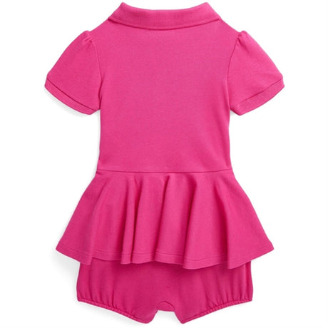 Ralph Lauren Baby Shortall Bright Pink W/ White