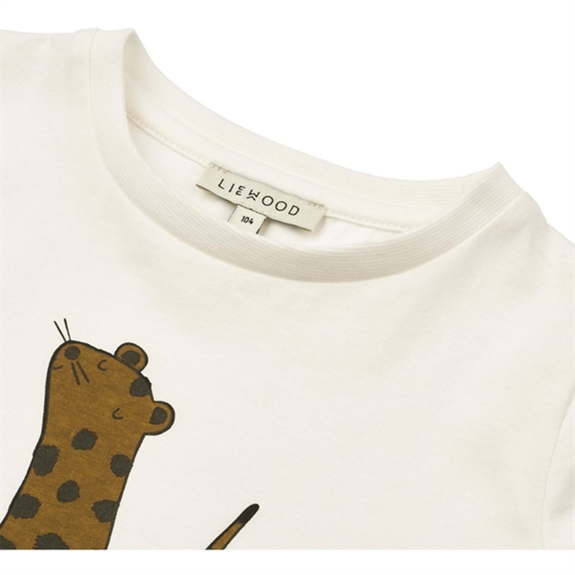 Liewood Leopard/Crisp White Apia Baby Placement T-shirt