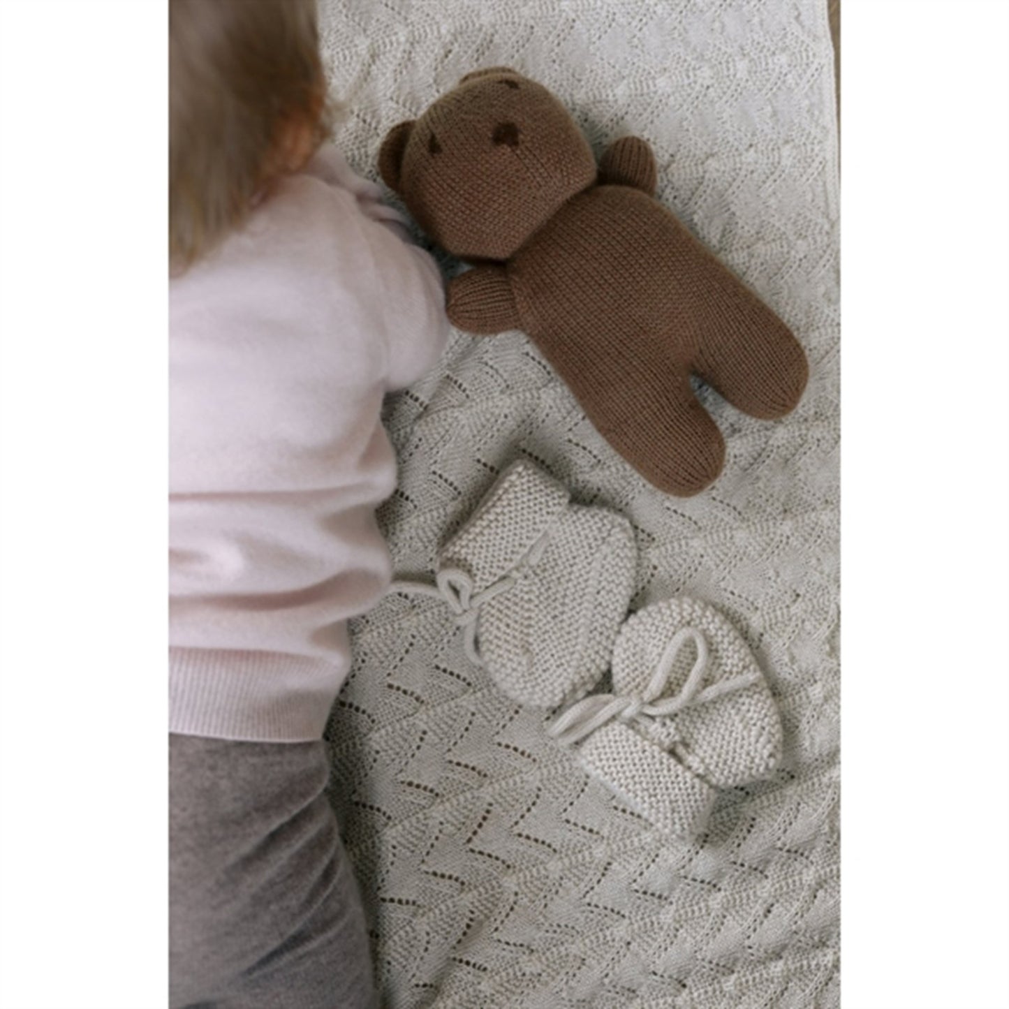 HOLMM White Baby Lemo Baby Alpaca Knit Blanket