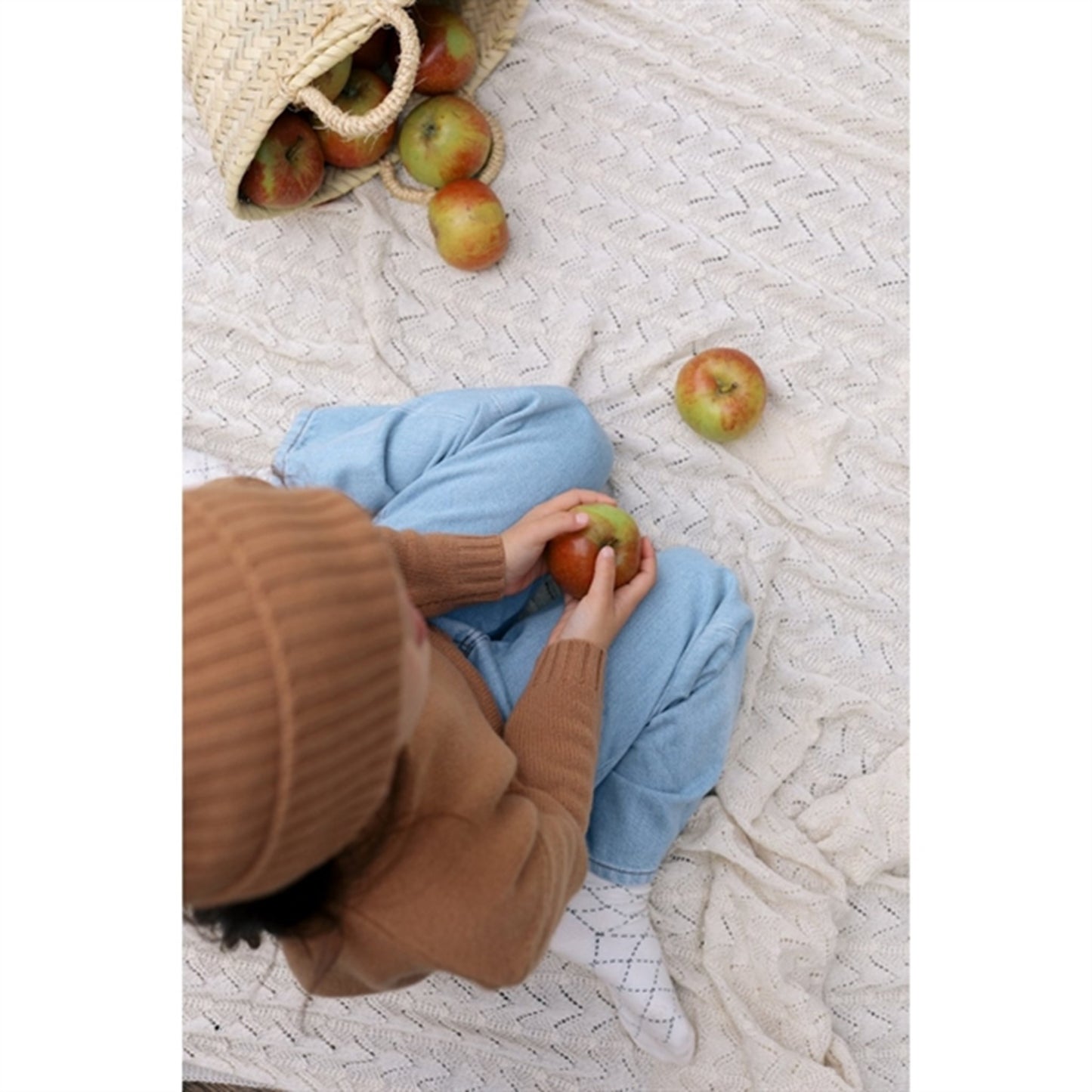 HOLMM White Baby Lemo Baby Alpaca Knit Blanket