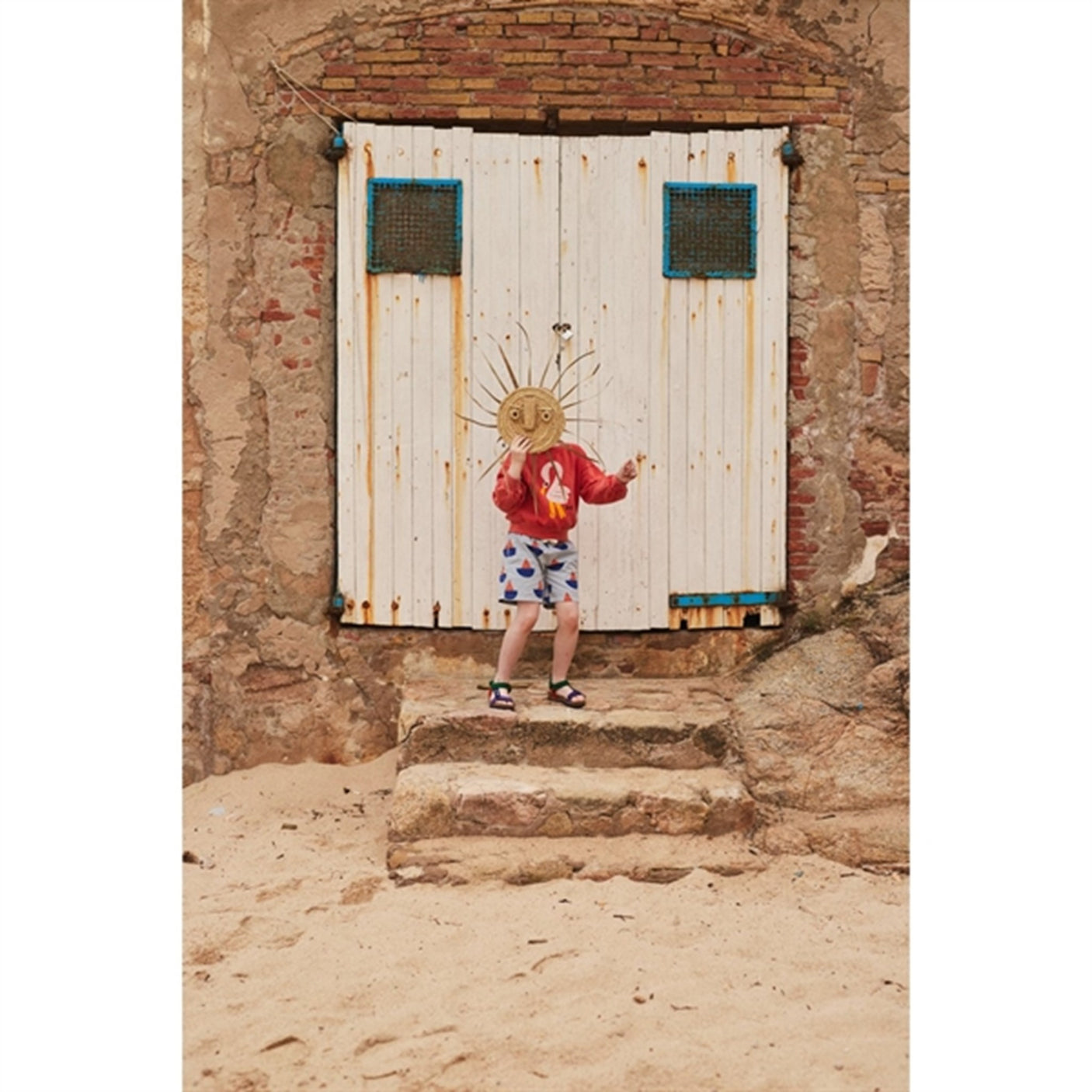 Bobo Choses Light Blue Sail Boat All Over Shorts