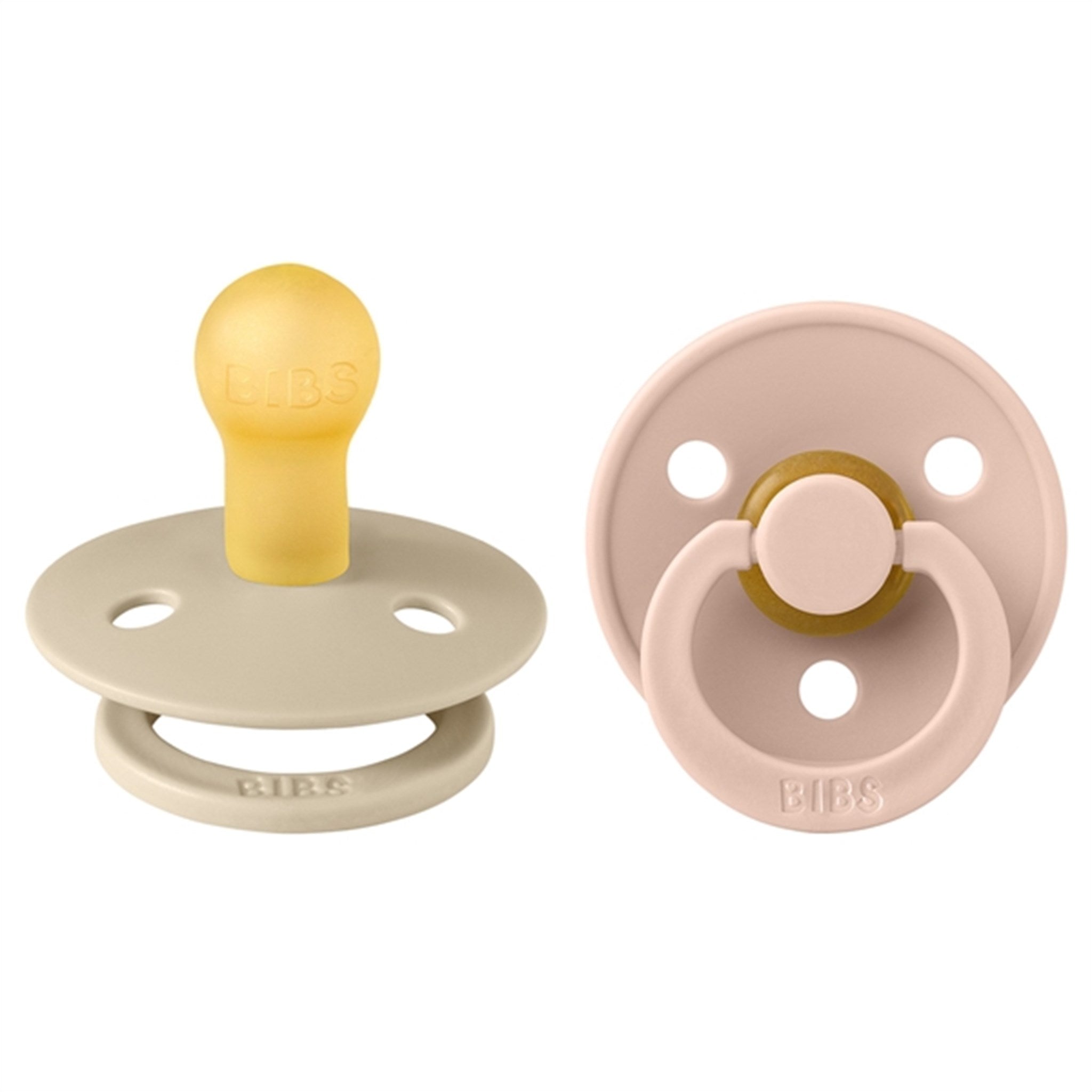 Bibs Colour Latex Pacifiers 2-pack Round Vanilla/Blush