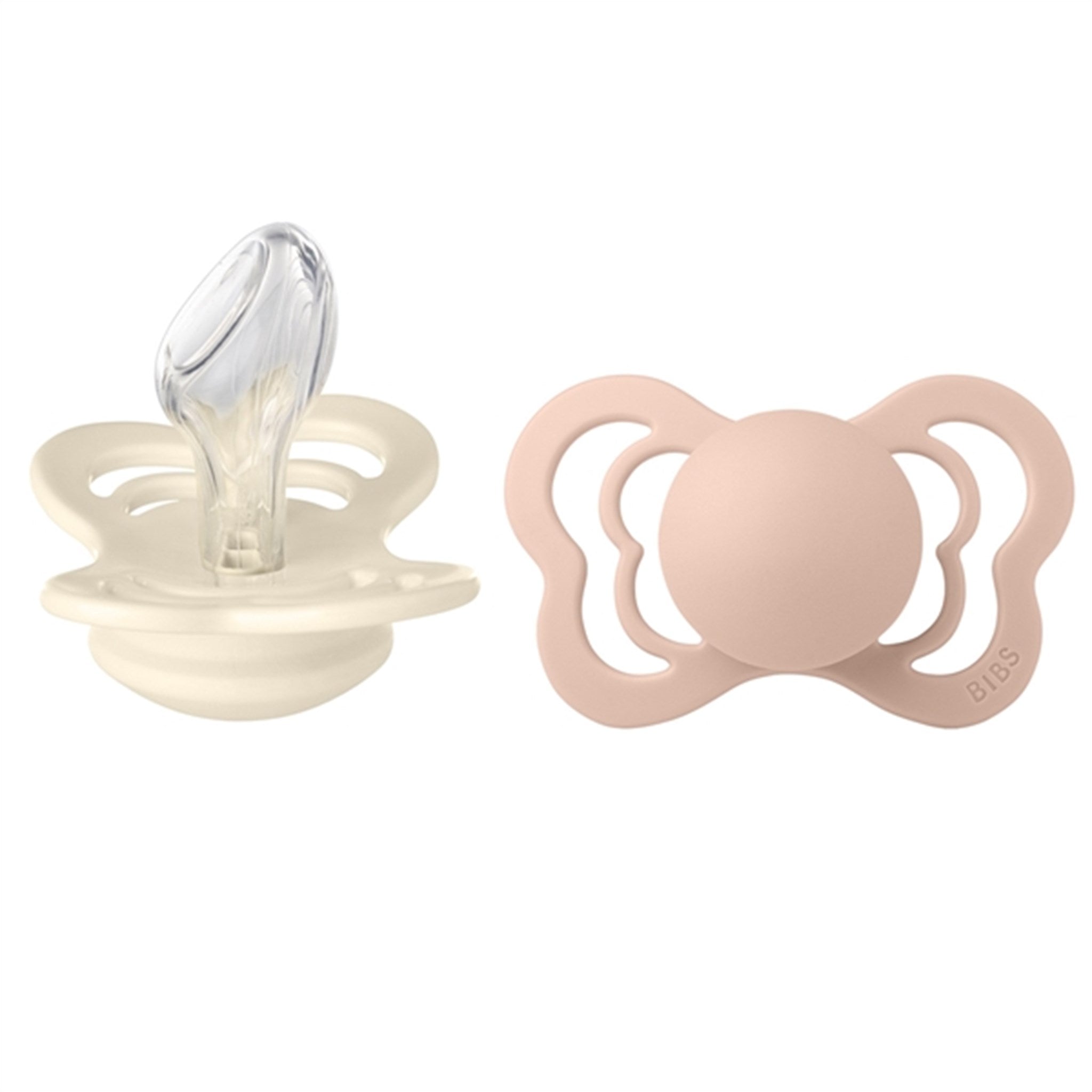 Bibs Couture Silicone Pacifiers 2-pack Anatomical Ivory/Blush