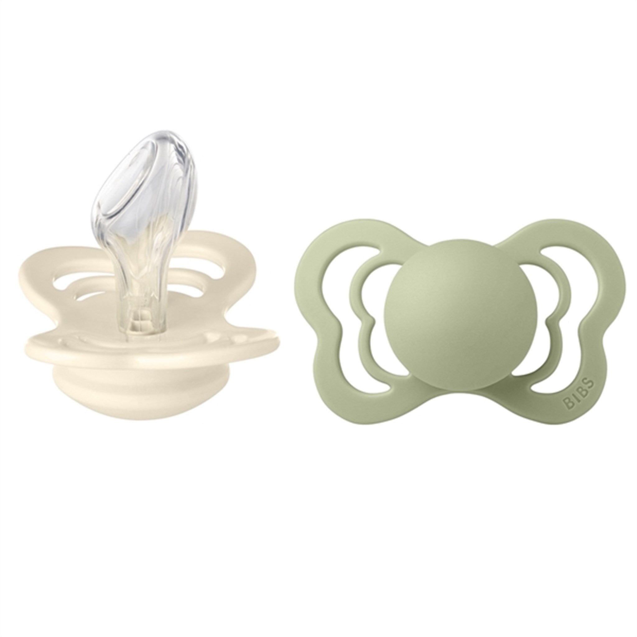 Bibs Couture Silikone Pacifiers 2-pack Anatomical Ivory/Sage