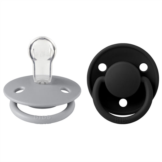 Bibs De Lux Silikone Pacifiers 2-pak Round Cloud/Black