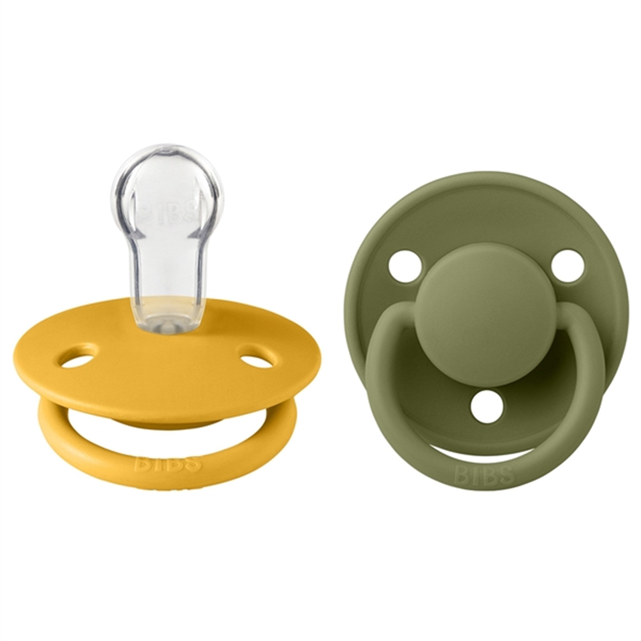 Bibs De Lux Silicone Pacifiers 2-pak Round Honey Bee/Olive