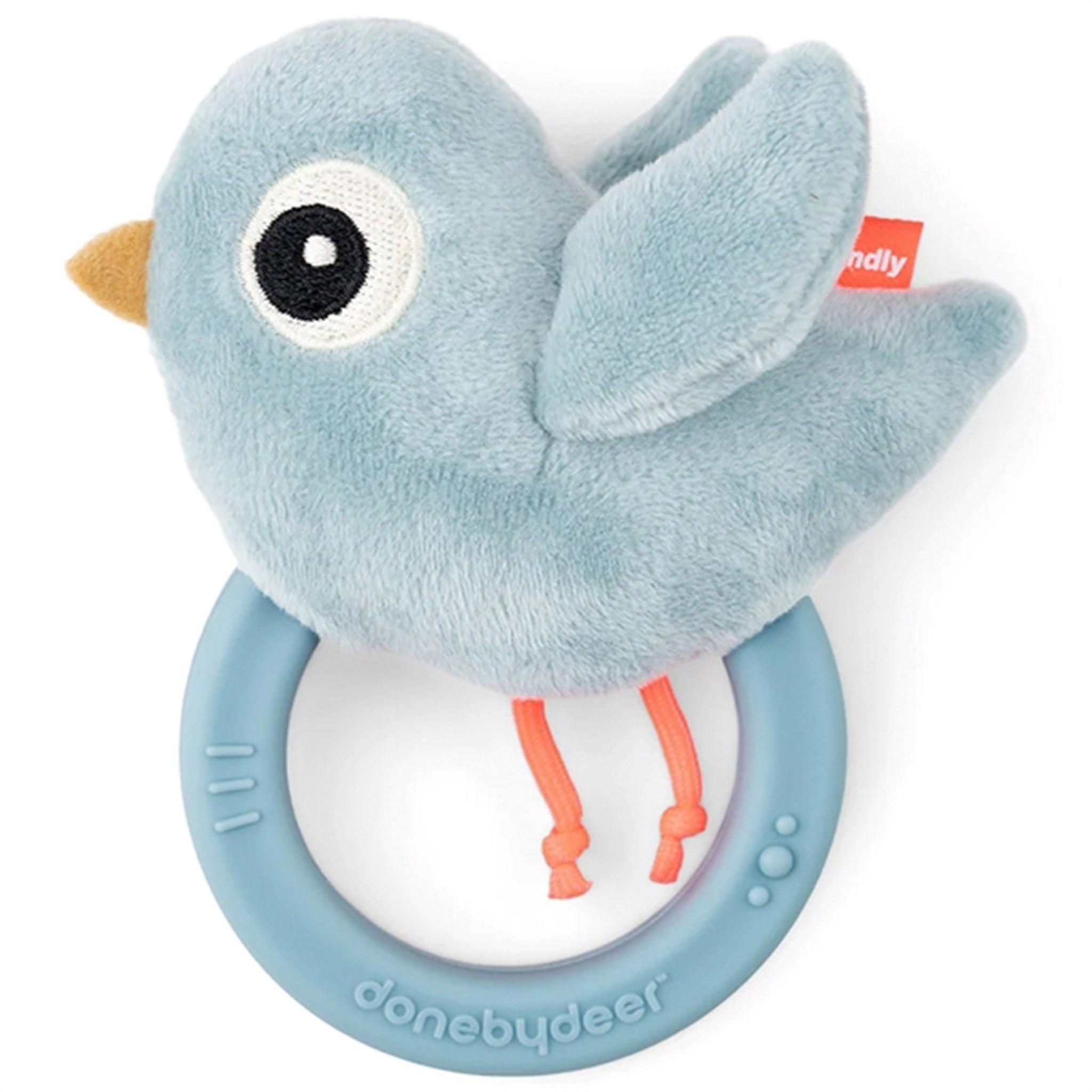 Done by Deer Sensory Rattle With Teether Birdee Blue