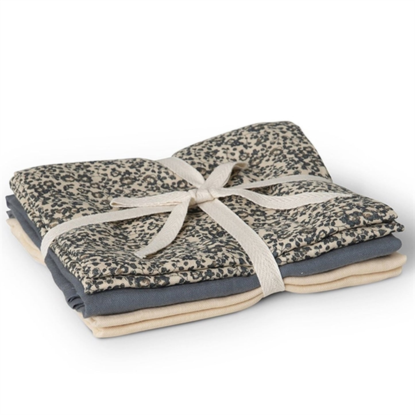 That's Mine Muslin Cloths 3-Pack Bora Flores Sandshell/Blue