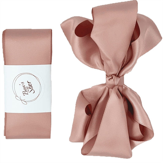 Bow's by Stær Christening Ribbon w. Bow Satin Antique Rose