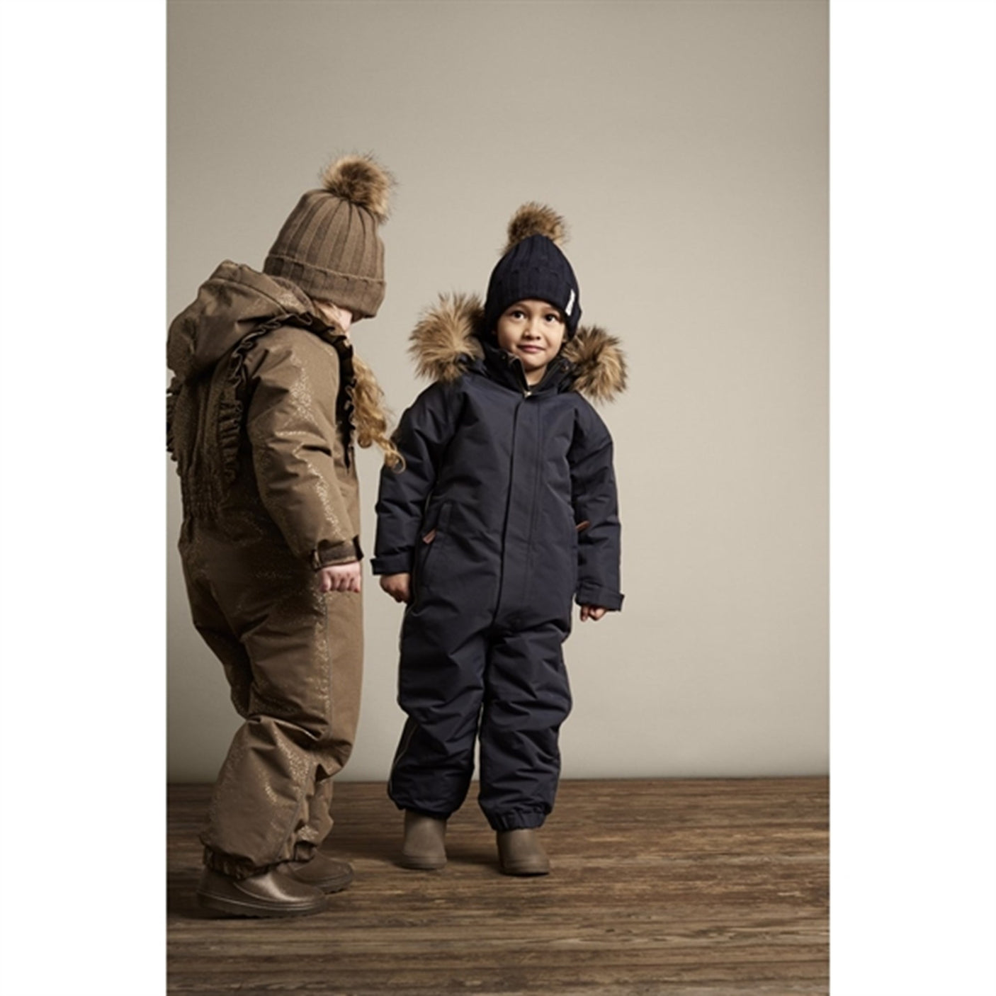 En Fant Beenie m. Faux Fur Chocolate Chip