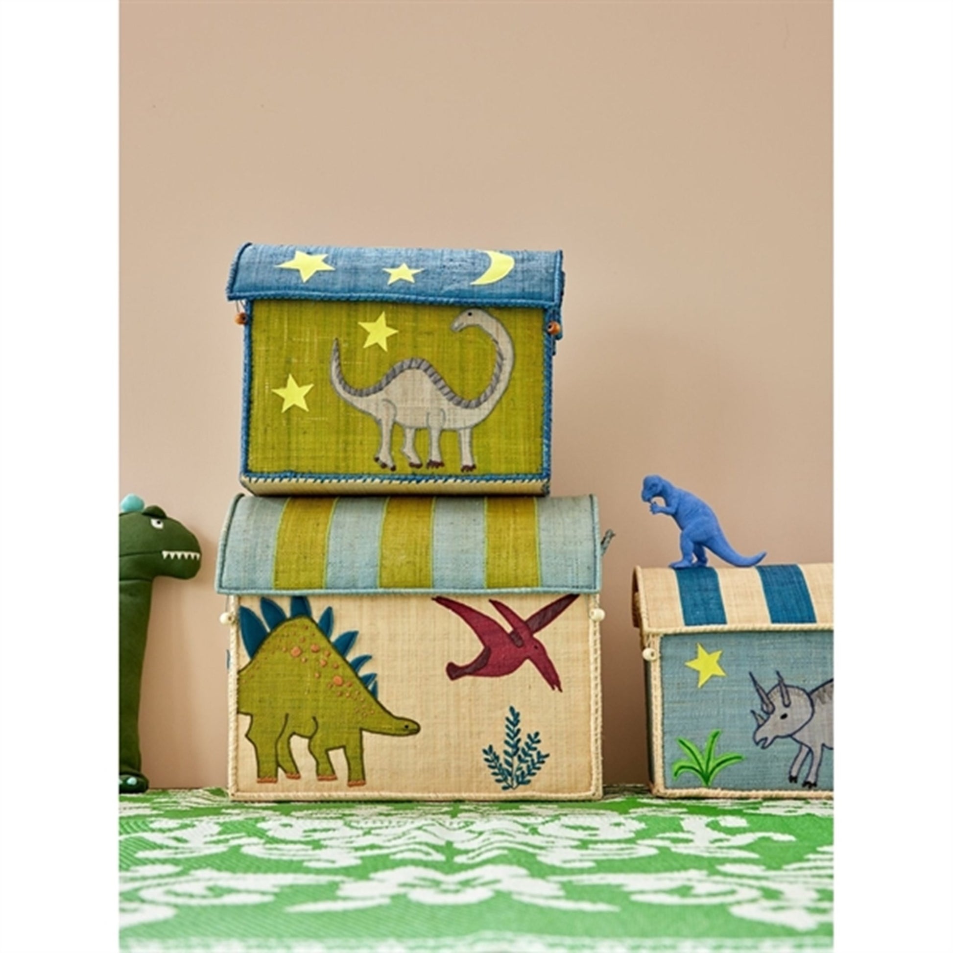 RICE Dinosaur Baskets for Storage 3-pack