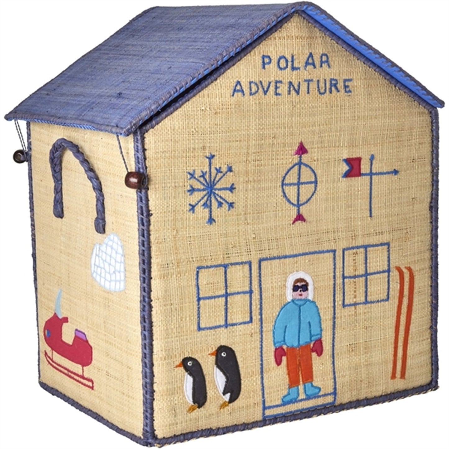 RICE Adventure Theme Raffia Baskets for Storage 3-pack