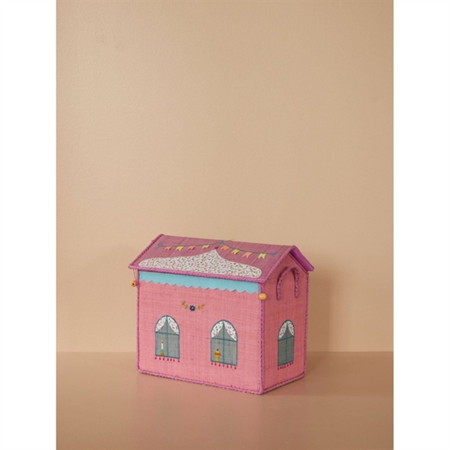 RICE Castle Theme Raffia Baskets for Storage 3-pack