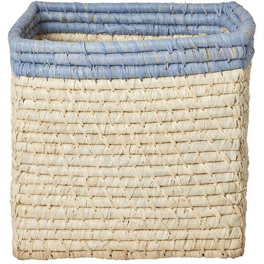 RICE Nature/Blue Basket for Storage Small
