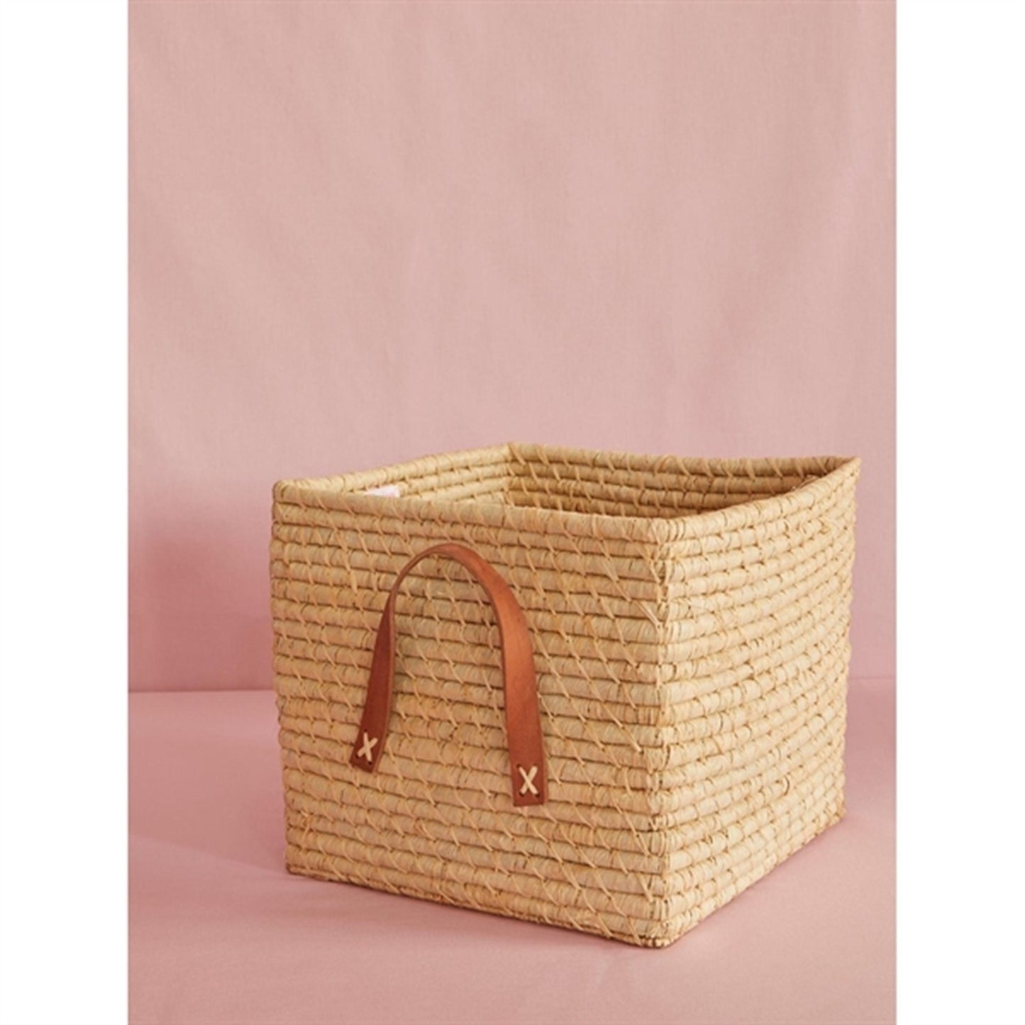 RICE Natural Square Raffia Basket