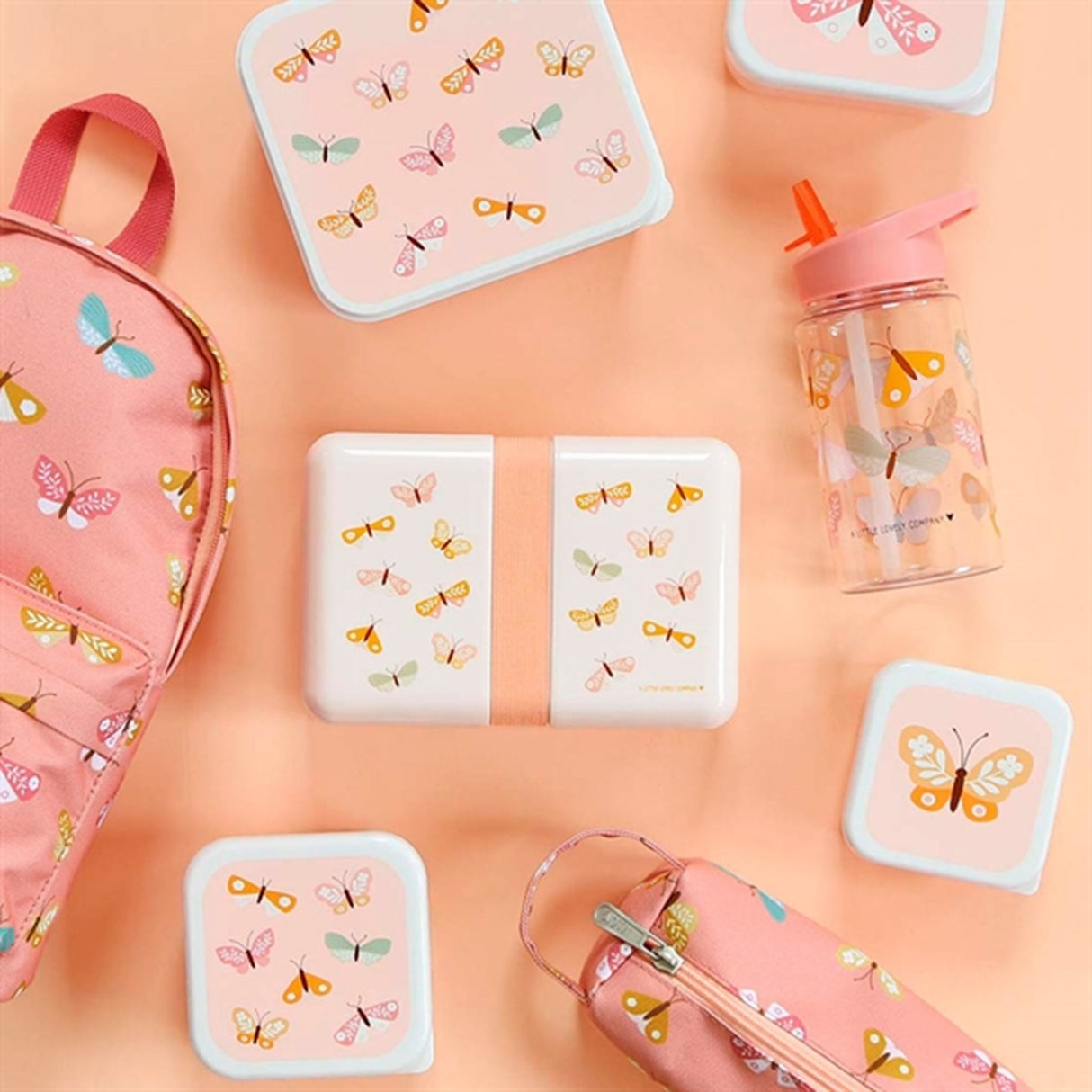 A Little Lovely Company Drink Bottle Butterflies