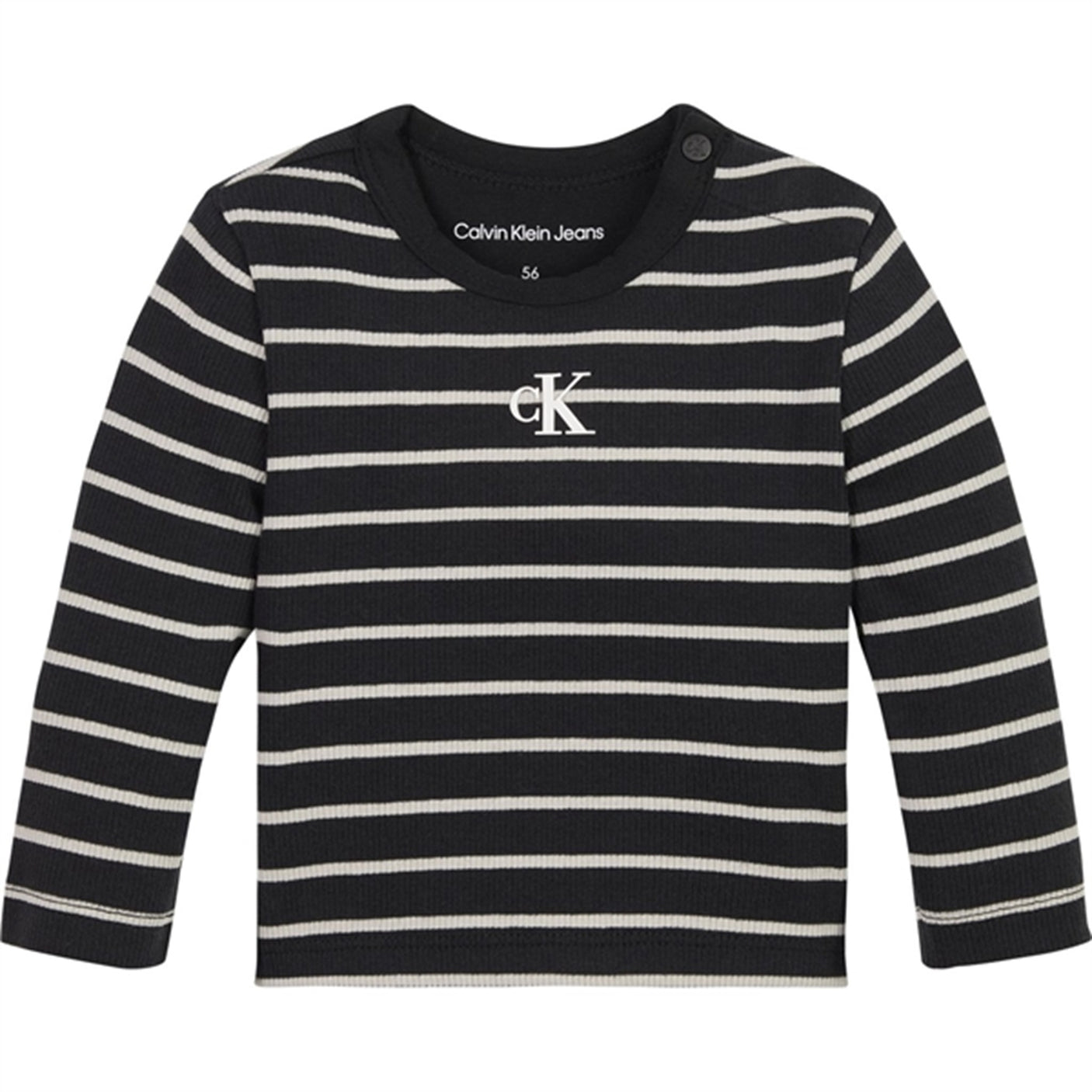 Calvin Klein Rib Stripe Blouse Black Stripe