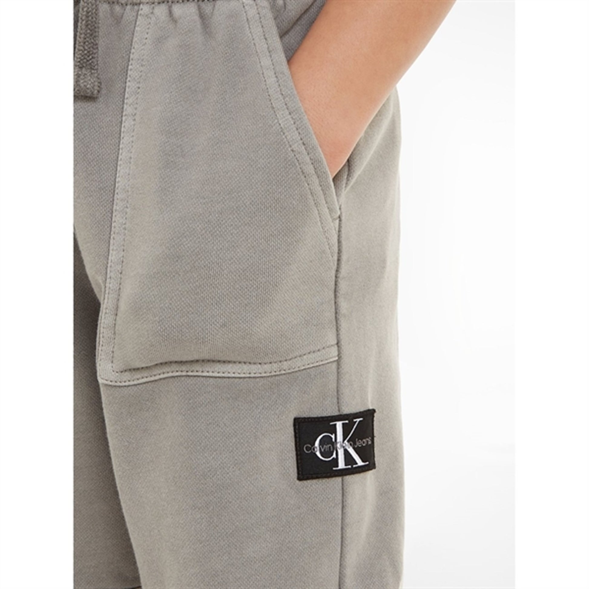 Calvin Klein Mineral Dye Badge Jogger Pants Ck Black