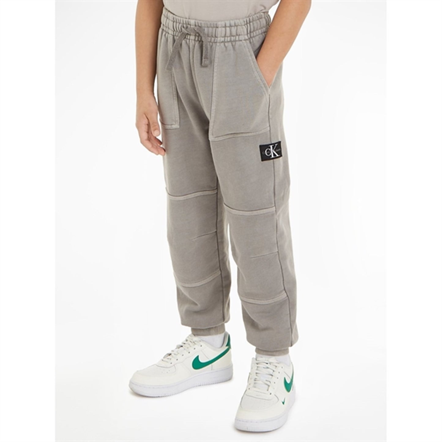 Calvin Klein Mineral Dye Badge Jogger Pants Ck Black