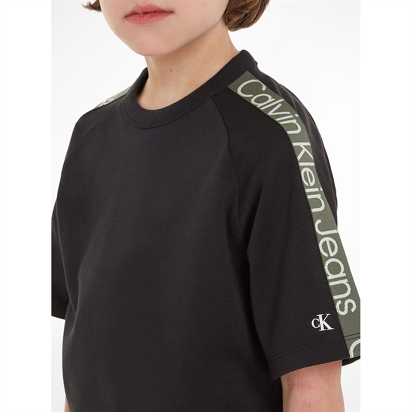 Calvin Klein Ckj Tape Ss T-shirt Ck Black