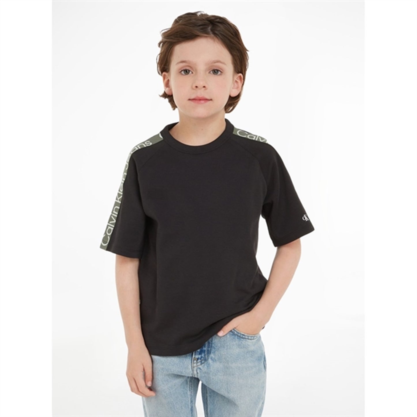 Calvin Klein Ckj Tape Ss T-shirt Ck Black