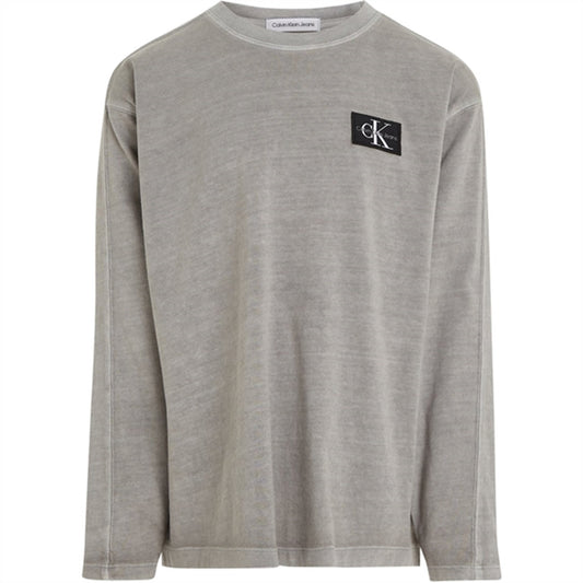 Calvin Klein Mineral Dye Badge Blouse Ck Black