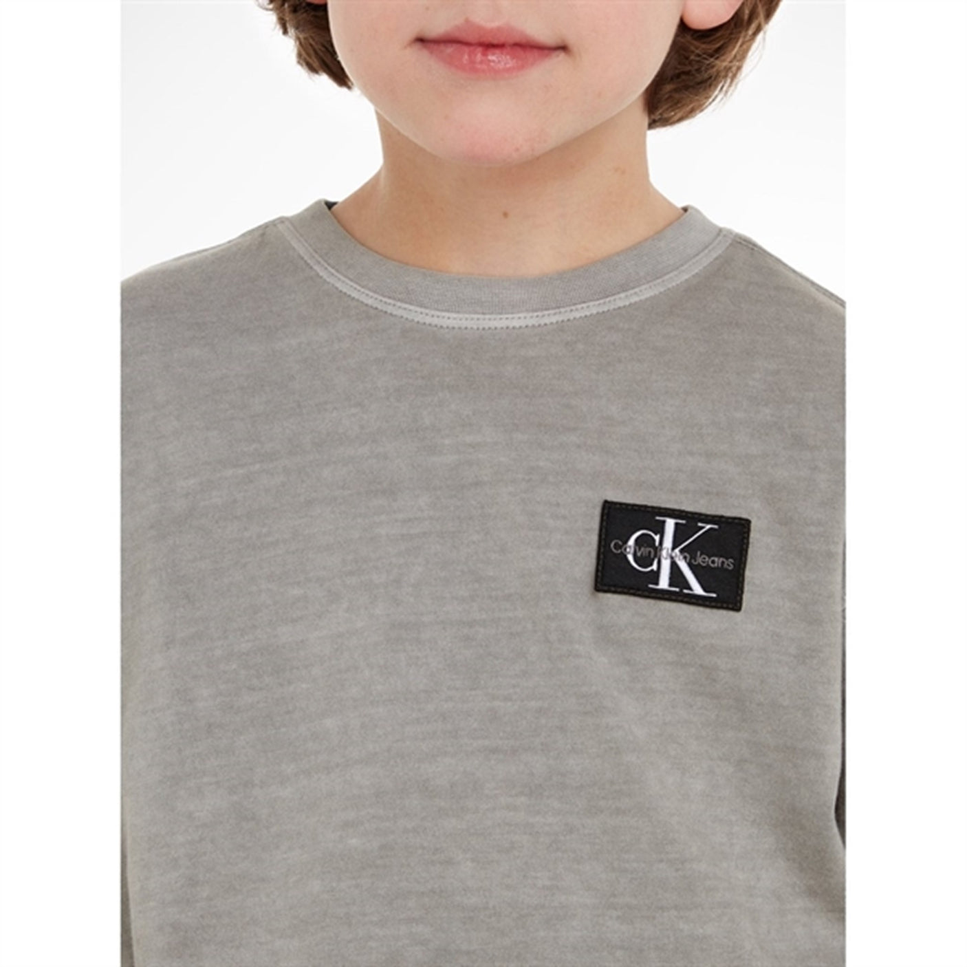 Calvin Klein Mineral Dye Badge Blouse Ck Black
