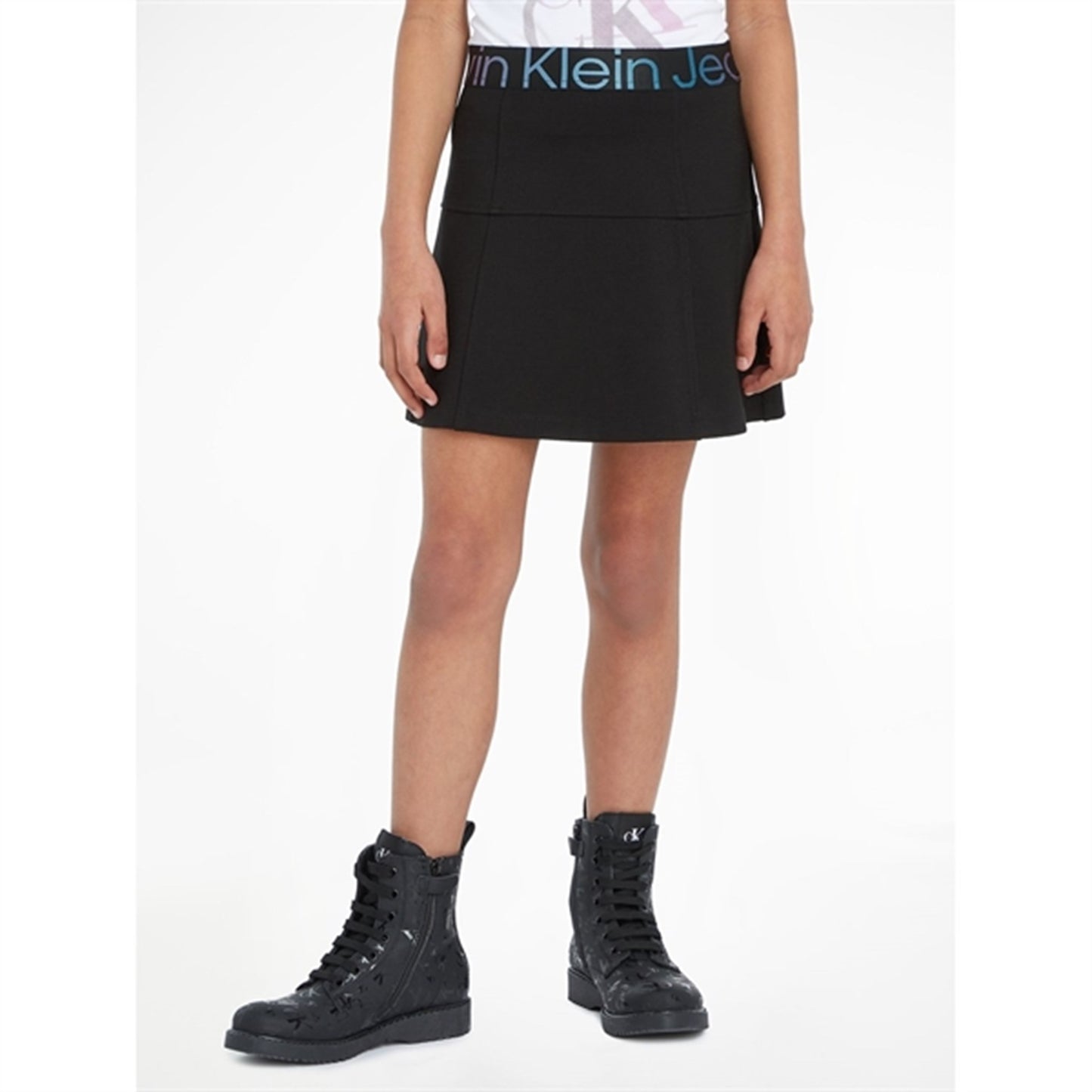 Calvin Klein Punto Tape Skirt Ck Black