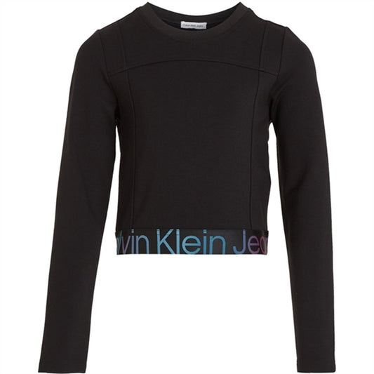 Calvin Klein Punto Tape Ls Top Ck Black