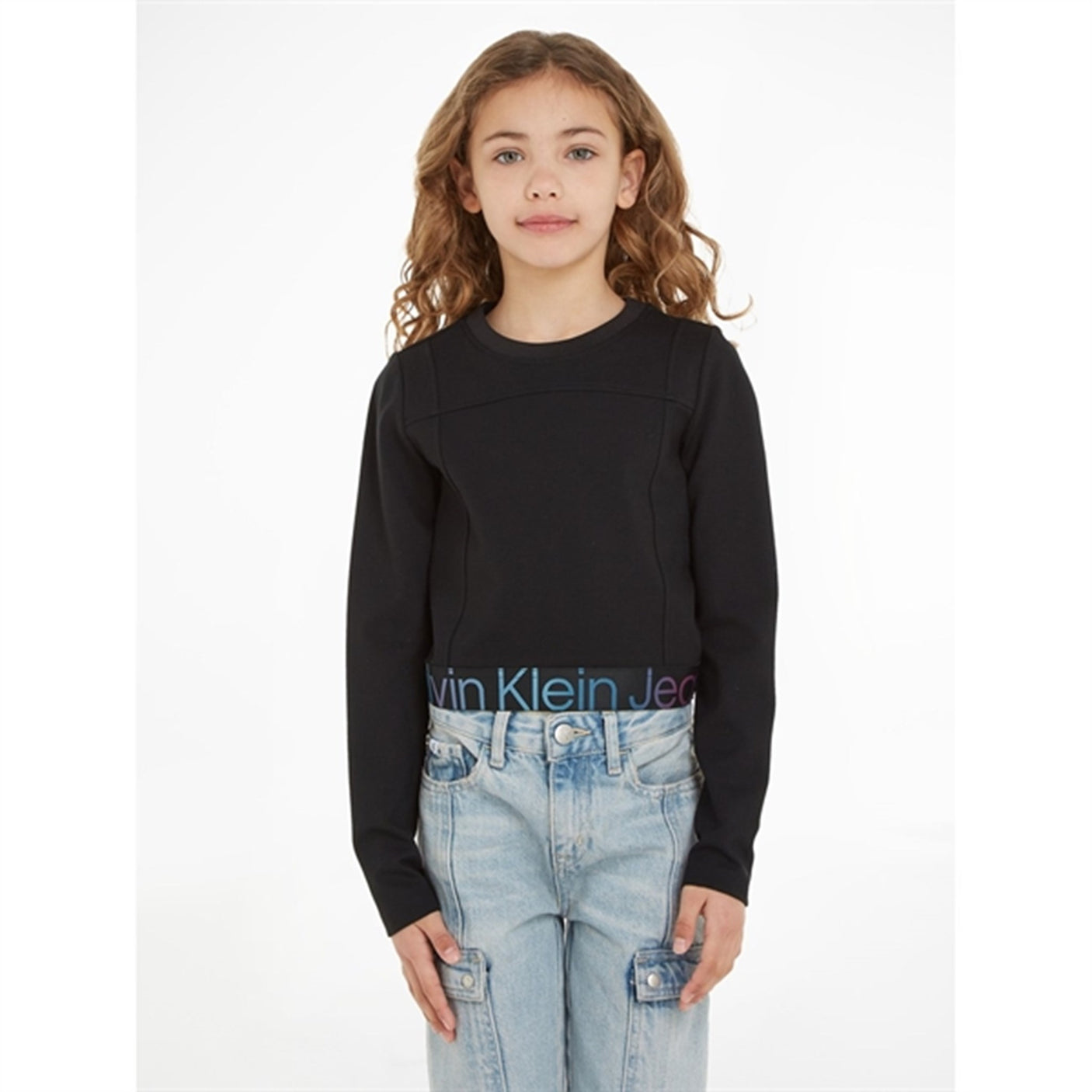 Calvin Klein Punto Tape Ls Top Ck Black