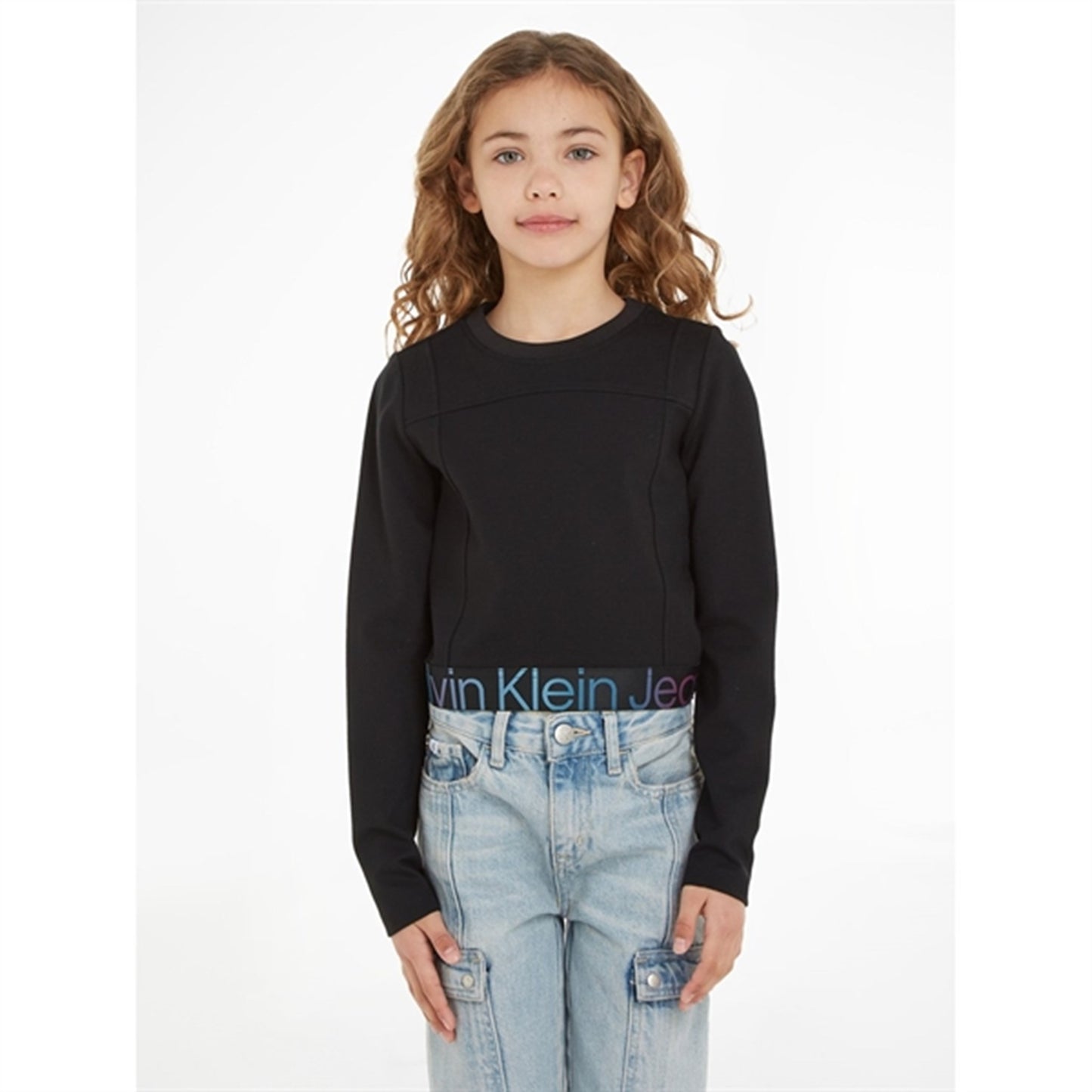 Calvin Klein Punto Tape Ls Top Ck Black