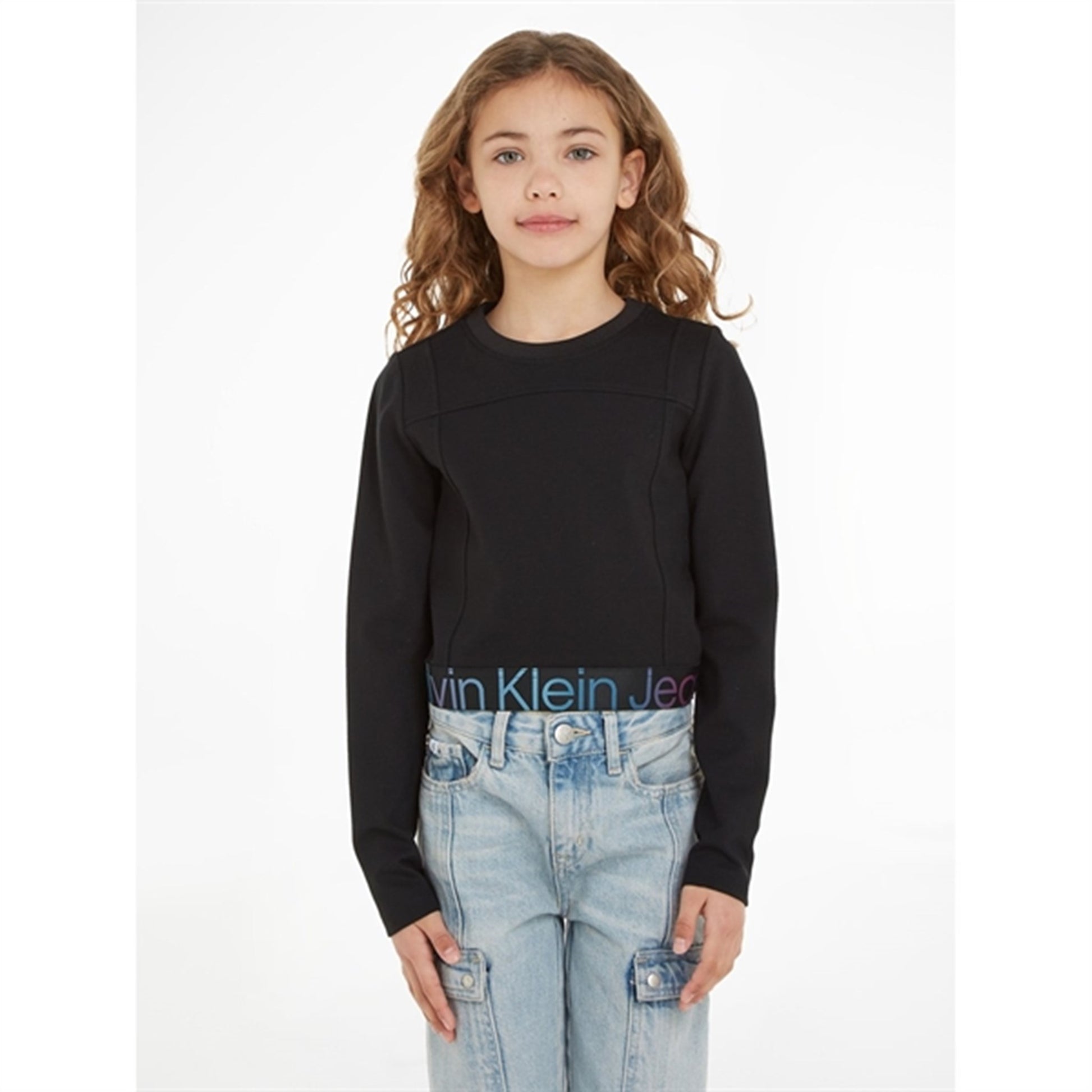 Calvin Klein Punto Tape Ls Top Ck Black