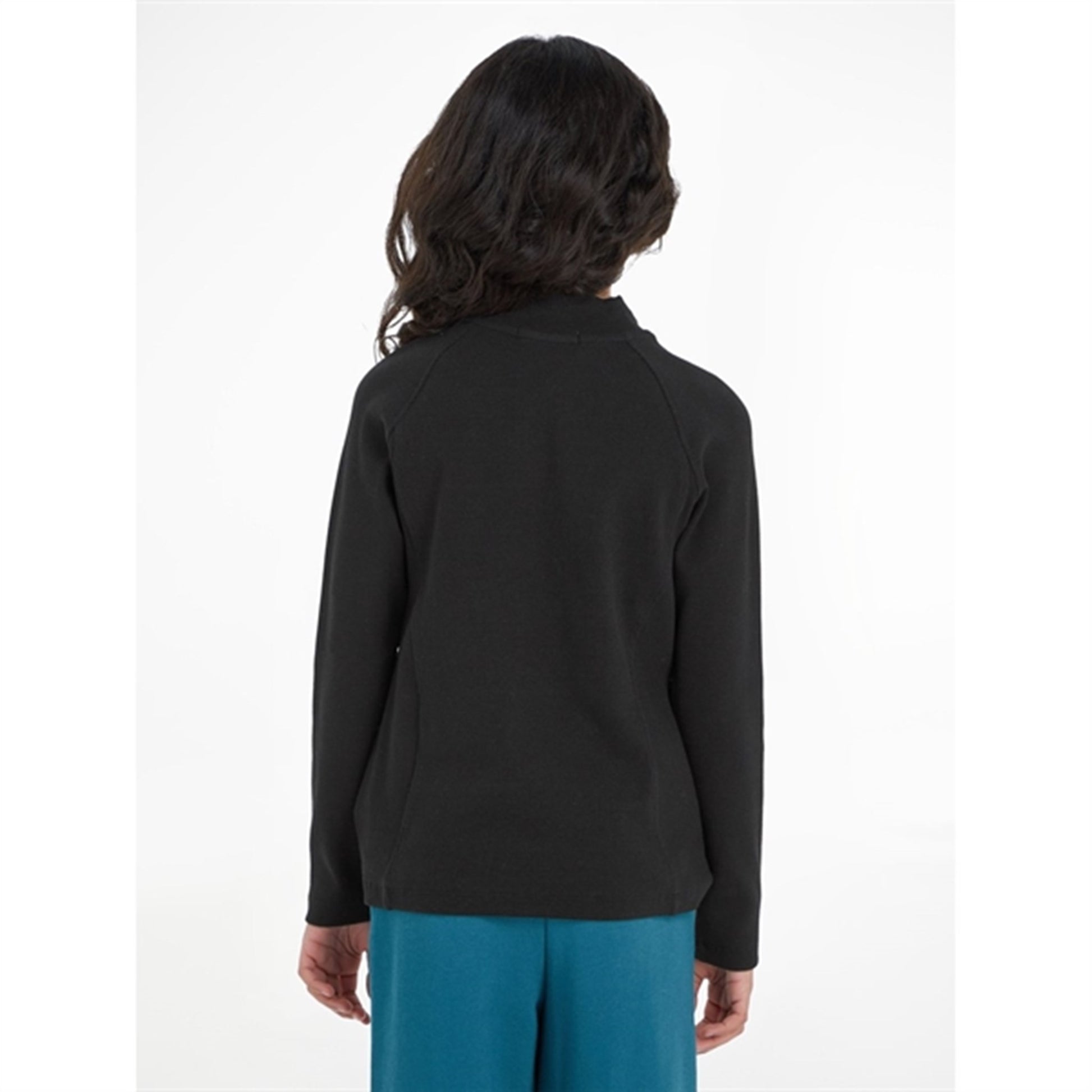 Calvin Klein Hero Logo Rib Zip Up Ls Blouse Ck Black